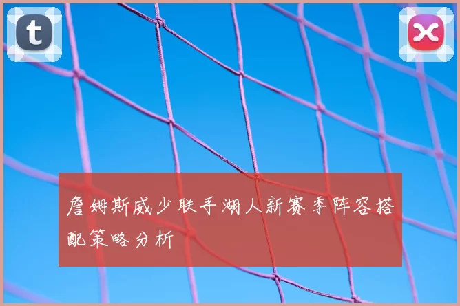 詹姆斯威少联手湖人新赛季阵容搭配策略分析